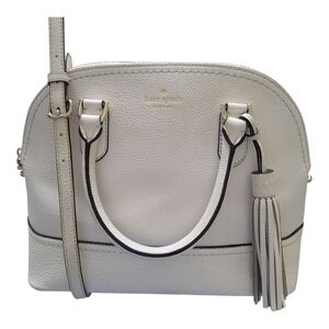 Kate Spade Mccall Street Carli Tassel Satchel Crossbody‎ Bag White Leather